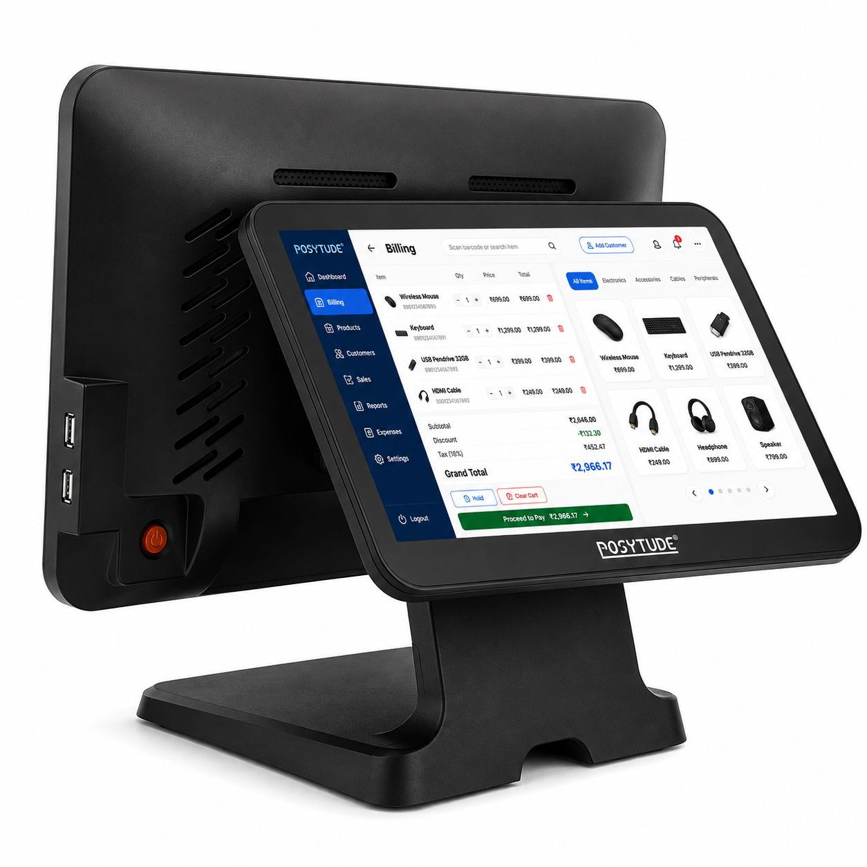 RAZE-26 Core i3 Dual Display Smart Touch POS Terminal thumbnail 6