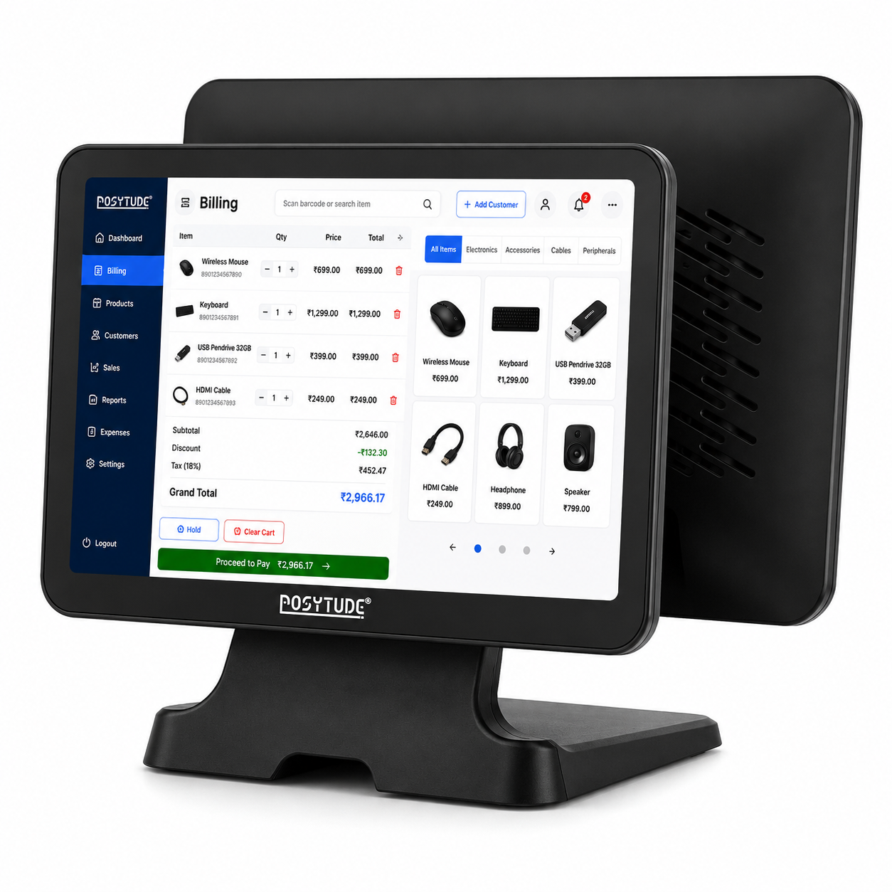 RAZE-26 Core i3 Dual Display Smart Touch POS Terminal thumbnail 4