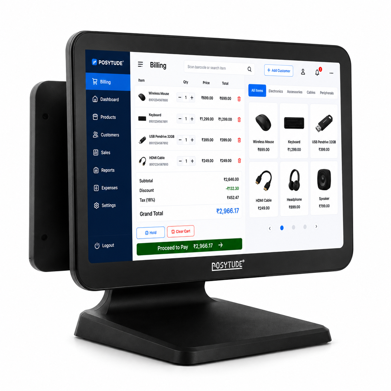 RAZE-26 Core i3 Dual Display Smart Touch POS Terminal thumbnail 2