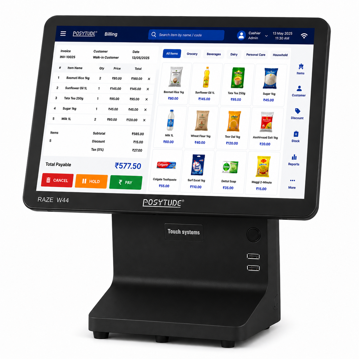 RAZE-W44 Core i3 Smart Touch POS Terminal thumbnail 2