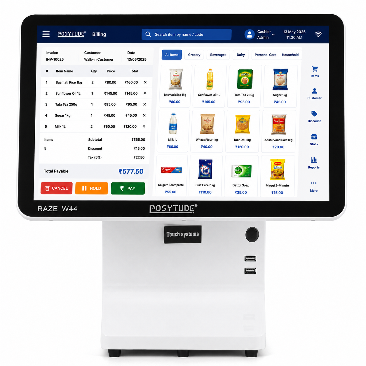 RAZE W44 Core i3 Dual Screen Smart Touch POS Terminal thumbnail 2