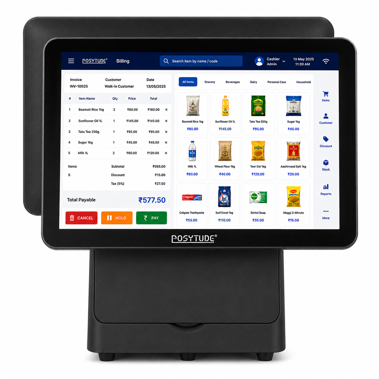 RAZE W44 Core i3 Dual Screen Smart Touch POS Terminal thumbnail 7