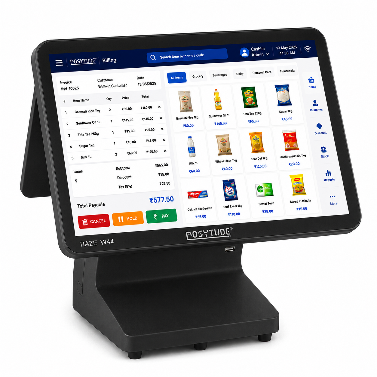 RAZE W44 Core i3 Dual Screen Smart Touch POS Terminal thumbnail 3
