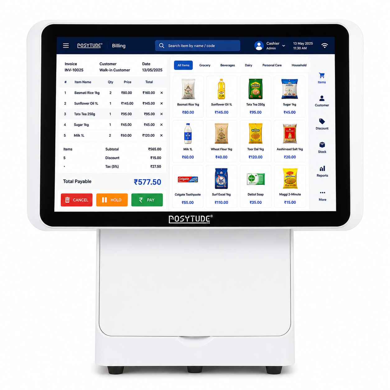 RAZE W44 Core i3 Dual Screen Smart Touch POS Terminal thumbnail 8
