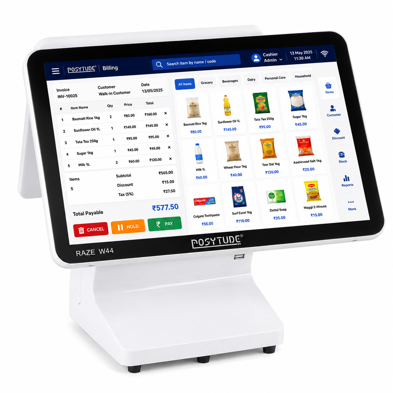 RAZE W44 Core i3 Dual Screen Smart Touch POS Terminal thumbnail 4