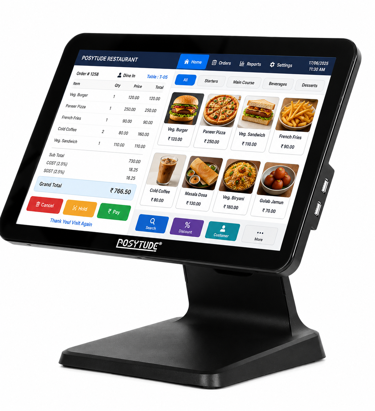 POSYTUDE RAZE 17 Touch Screen POS Billing Machine Windows — view 1