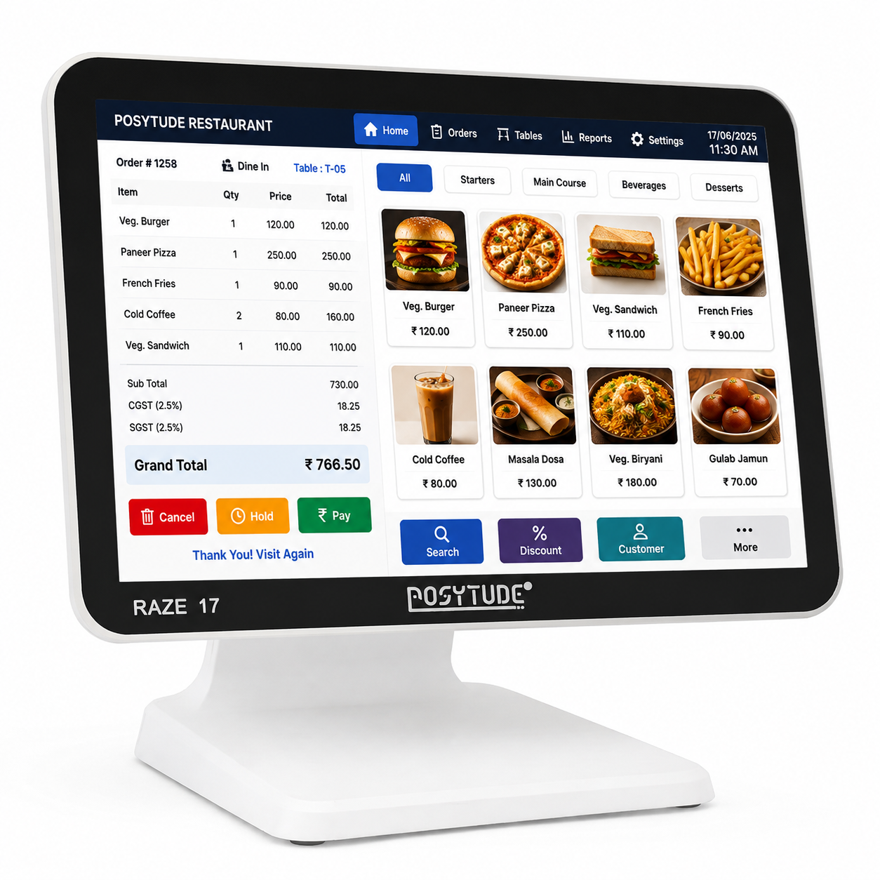 Raze 17 Android Smart Touch Screen POS Billing Terminal thumbnail 3