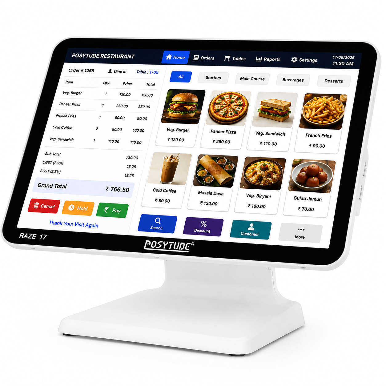 Raze 17 Android Smart Touch Screen POS Billing Terminal thumbnail 5