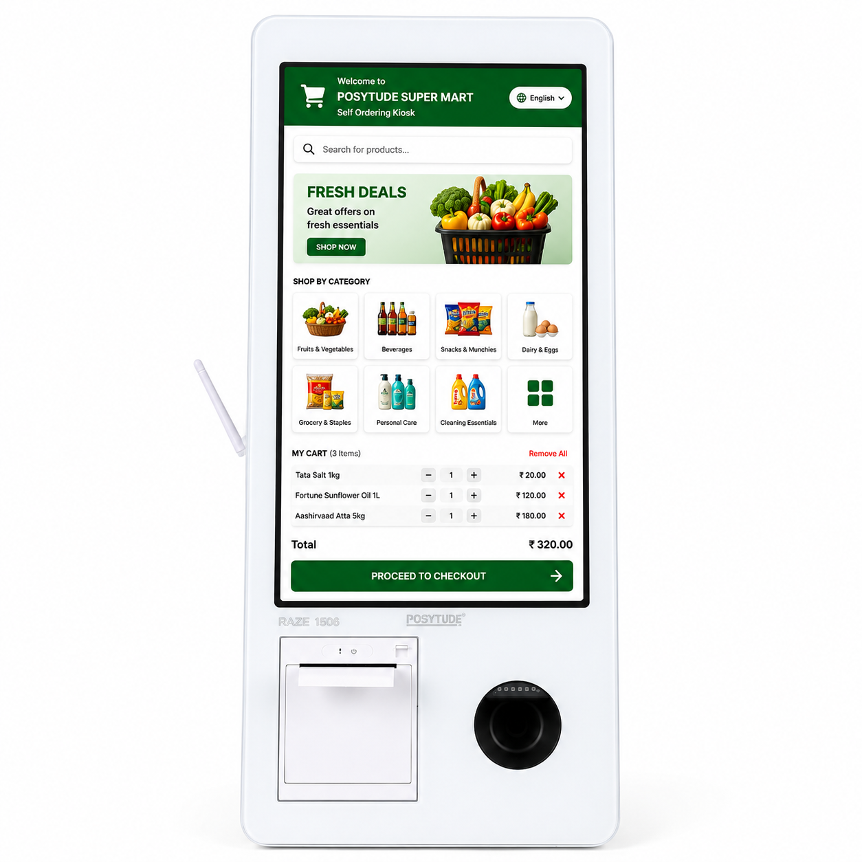 POSYTUDE RAZE M58 Touch Screen Self Service Kiosk 21.5 Inch thumbnail 3