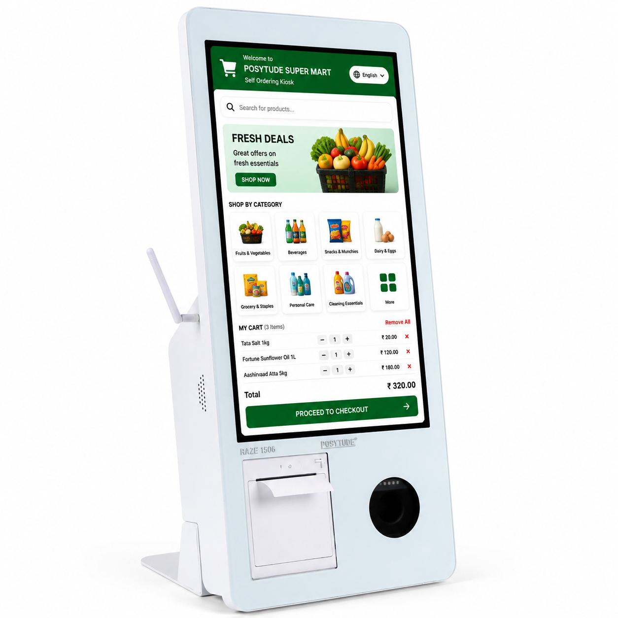 POSYTUDE RAZE M58 Touch Screen Self Service Kiosk 21.5 Inch thumbnail 2